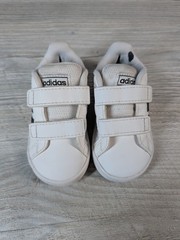 Adidas Kids 5K White Black Hook Loop Sneakers Casual School Shoes Classic