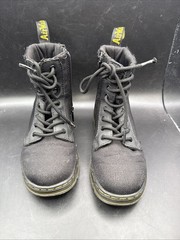 Dr. Martens Combat Boots 1460J Black Leather AirWair Side Zip Kids Size 13 US