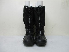 SOREL Canada Black Rubber Canvas Winter Lined Snow Boots Youth Size 4
