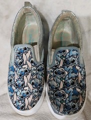 Ground Up Disney Lilo Stitch Silver Glitters Slip On Shoes Sneaker Youth Size 4
