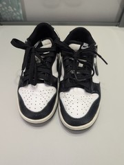 Nike Dunk Low Black White Unisex Kids Sneakers Lace Up Colorblock Low Top Size 6