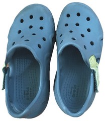 Crocs Iconic Comfort Gray Clog Strapped Sandal Kids Size C 10