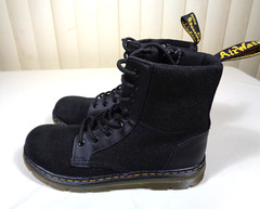 Dr. Martens‘ combs AirWair boots US youth size 3 black LA004 zip & lace ~ EUC