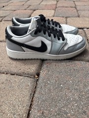 Nike Air Jordan 1 Low ‘Baron’ Black / Wolf Grey Kids Shoes Size 6Y Preowned