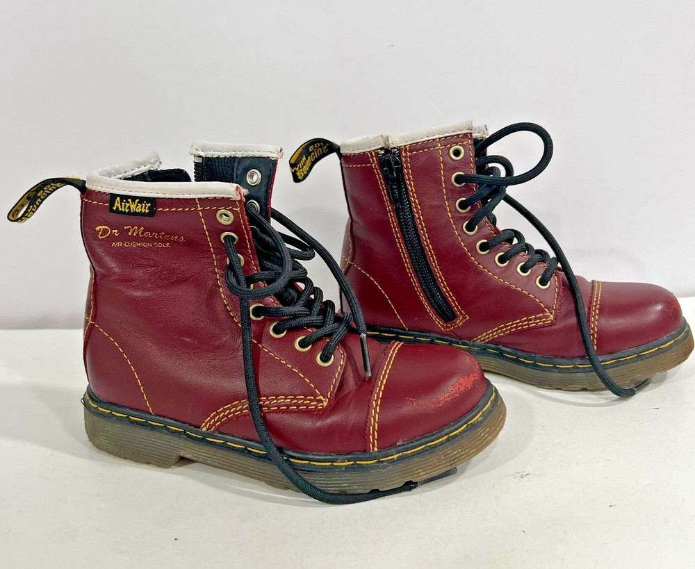 Dr. Doc Martens 1460 T Side Zipper Boot Toddler Size 11 Softy T Leather Lace Up