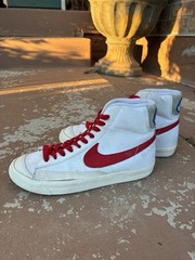 Nike Blazer Mid ’77 White-Red-Beige DA4086-110 Boys Girls Sneakers US Size 4Y