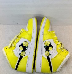 Air Jordan 1 Mid SE GS Dynamic Yellow White Black Sz 6.5Y With Original Box