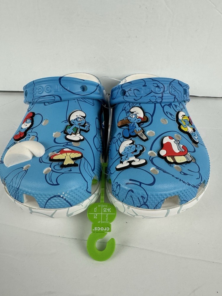 Crocs Smurfs Classic Clog/Slip On Sandal w/Jibbitz-210821-90H-Kid’s Size J3-NWT