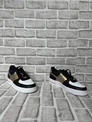 Nike Force 1 Kids BG Black Metallic Silver White HV0937-010 Size 7 W8.5 New