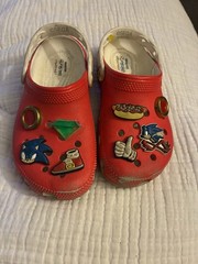 Crocs Red Sonic The Hedgehog Classic Clog Sega Size C13 Kids Boys Girls New