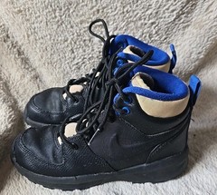 Nike Manoa LTR Black Leather High Top Boot Sneaker BQ5373-003 Youth Size 1.5
