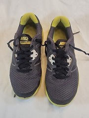Nike Lunarglide 3 Shoes Youth Size 3.5 EU 35.5 Black and Neon Yellow/Lime Green