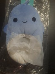 Original Squishmallows Plush Slippers Samir The Blue Whale Kids Size 4-5