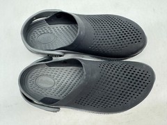 DAMAGED Crocs Literide 360 Clogs Kids Black Gray Slip-On Comfort Waterproof – J6
