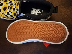 Vans Asher Checker Sunflower Slip On Comfort Skate Sneakers Shoes Size 13 missy
