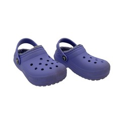 Crocs Kids Classic Lined Clogs Purple Fleece Warm Comfort Shoes C9