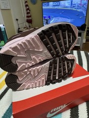 Nike Air Max 90 LTR PS Brown Pink White Leather Kids Athletic Shoes Size 11C