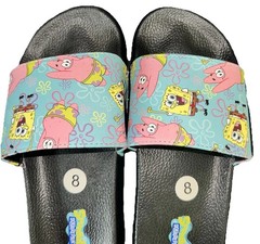 NWT! NICKELODEON RUGRATS SLIDES Graphic Pink White Beach Pool, Kids Youth Size 8