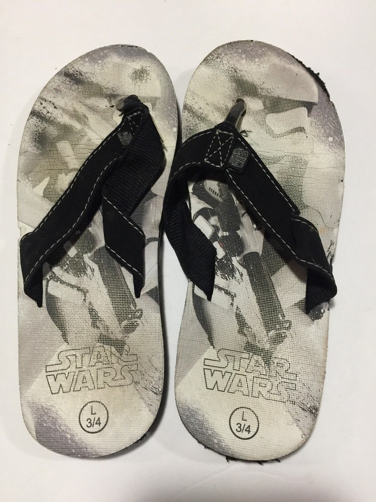 Star War Thong Flip-flops You Size L 3/4 Storm Trooper White And Black Sandal