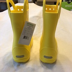 Crocs Kids Handle-It Rain Boots-Yellow-Big Kids Size J3 (12803-730) NIP & TAGS