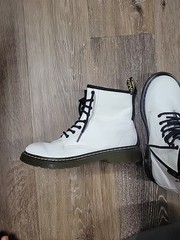 Doc Dr Marten 1460J White Combat Boots Size Mens 4 Womens 5