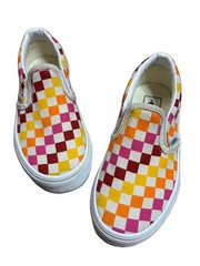 VANS Slip-On Checkerboard Multicolor Canvas Sneakers Kids US 12 Skate Shoes