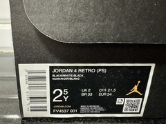 Nike Air Jordan 4 Retro ‚White Thunder‘ PS Size 2.5Y FV4537-001