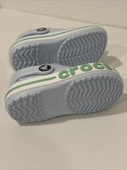 Crocs Bayaband Classic Clog Sky Blue With Green And White Unisex Size 8 Child