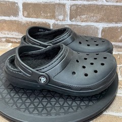 Crocs Dual Comfort Classic Black Winter Lined Clogs Kids Youth Size J2