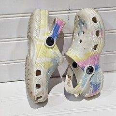 Crocs Childrens C 10 Clogs Ice Blue Pink Yellow Iconic Comfort Crocband Strap
