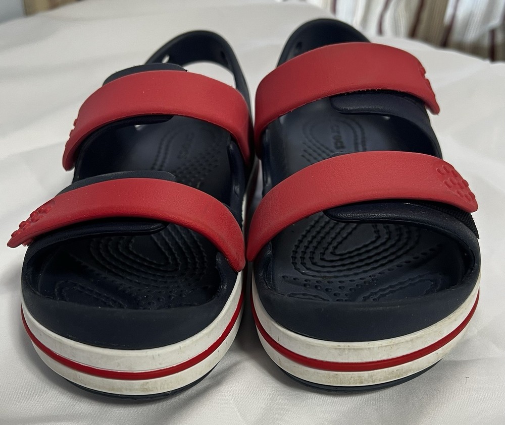 CROCS Crocband Cruiser Sandals Kid’s Child Blue Red Size C 12