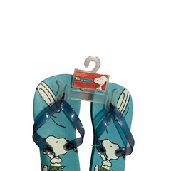 New Peanuts Youth Size 10 11 Snoopy Flip Flop Sandals Thongs SHoes Blue
