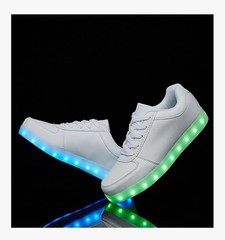 ATS MD5102 White LED Light Up Athletic Shoes USB Charging Kids US 4.5 EU 36
