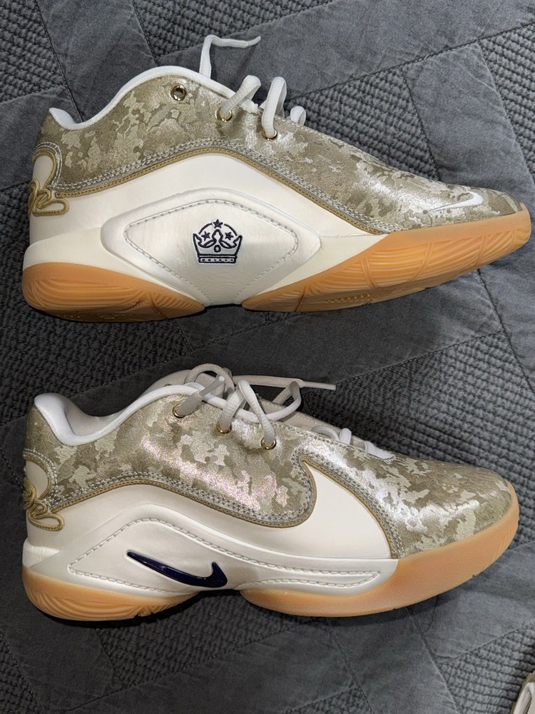 Kids Nike Lebron 22 GS Pale Ivory Metallic Gold Ink Black White Brown Sneaker