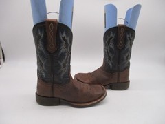 Ariat Brown & Blue Leather Square Toe Western Boots Little Kid Size 9 #10012794