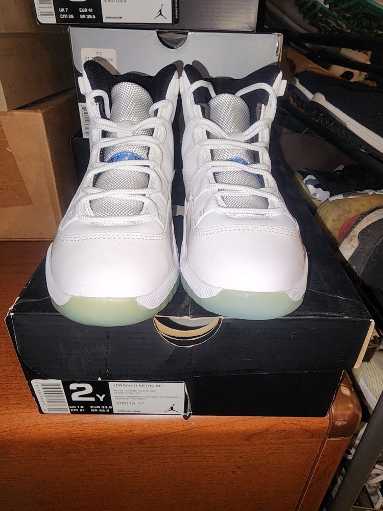 Size 2 (PS) – Jordan 11 Retro Mid Legend Blue – 378039-117