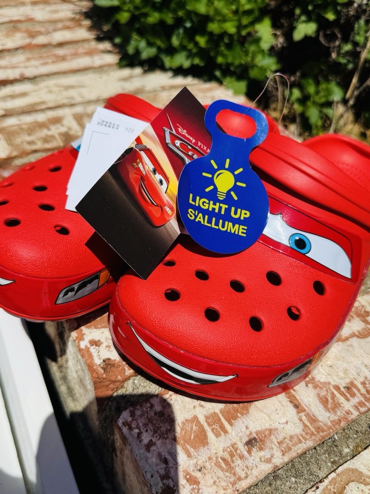 Crocs Lighting McQueen J2 Junior 2 Classic Clogs Fast Shipping Disney Pixar ⚡️