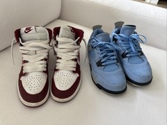 Air Jordan 4 Retro PS University Blue Size 2 Youth, AIR JORDAN 1 HIGH OG GS-Red