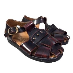 NEW Leather Scott David Spain Size 6 Kids Sandal Loafers Brown