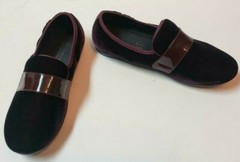 NIB Beautiful Designer MANUELA DE JUAN Burgundy Velvet Shoes Size 34 SPAIN
