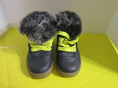 Cat & Jack Toddler Quilted Nylon Furry Lined Lace-Up Winter Ankle Boots Blue 4