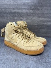 Nike Air Force 1 High Flax Wheat Sneakers Kids Size 7Y GS Suede Tan 807617-200