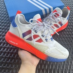 Adidas ZX 2K Boost J White Solar Red Kid’s Athletic Shoes FX9519 Size 6.5