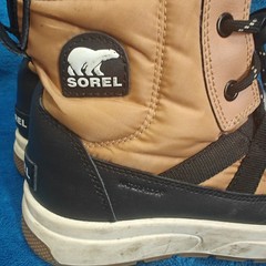 Sorel Kids Size 4 Tan Black Winter Snow Boots Faux Fur NY5288-253 Waterproof