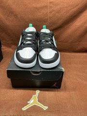 Nike Air Jordan 1 Low White / Green Glow / Black DR9748-131 SIZE 1Y
