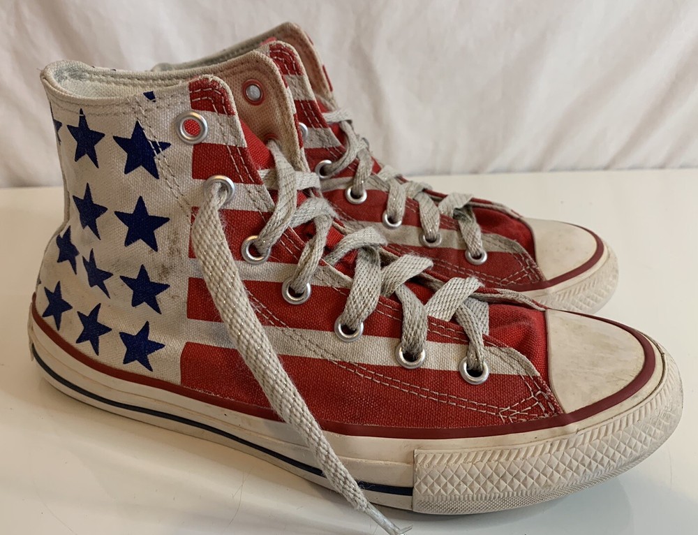 Converse All Star Chuck Taylor High Tops American Flag Junior Size 4 Kids