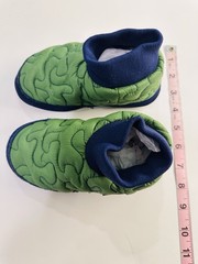Acorn Down-Filled Fleece Lined Booties Dark Green/Navy Kids Size 11-12 Age 3-7Y