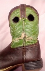 Boys Durango Boots Green Brown Size 5 1/2