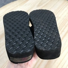 Op Sandals Kids 12 Platform Thongs Black Beaded Open Toe Breathable Comfort