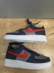 Nike Air Force 1 (GS) Unisex Kids Leather Sneaker Gray/Orange US 5.5 CT3839-008
